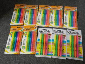 lot 167 image: BIC Brite Liners and Sharpies...
