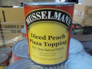 lot 239 image: 7.2 lb. can Musselmans Diced Peach...