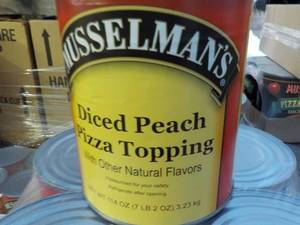 lot 240 image: 7.2 lb. can Musselmans Diced Peach...