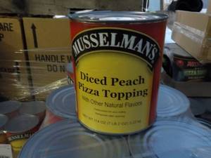 lot 241 image: 7.2 lb. can Musselmans Diced Peach...