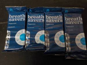 lot 243 image: 4 8 packs Peppermint Breath Savers...