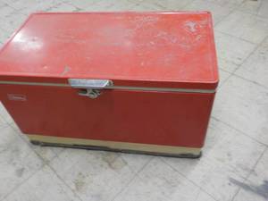 lot 338 image: Coleman metal cooler...