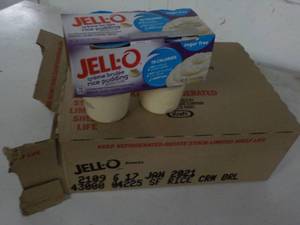 lot 383 image: 6 4 packs Jell-O crme brulee rice...