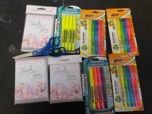 lot 408 image: Bic and Promax highlighters, scisso...
