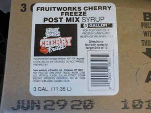 lot 435 image: 4 3 gallon Fruitworks Cherry Freeze...