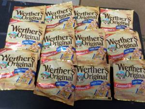 lot 474 image: 12 2.75 oz. bags Werthers Original...