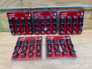 lot 19 image: HUSKY Lot of 5-  6 ft. x 1 in. Locking Tie-Down (4-Pack)