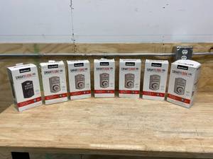 lot 30 image: KWIKSET Lot of 7-  SmartCode 913 Single Cylinder Electronic Deadbolt Featuring SmartKey Security ( 6 in Satin Nickel and 1 in Venetian Bronze)