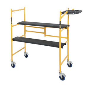 lot 62 image: METALTECH 4 ft. x 4 ft. x 2 ft. Mini Rolling Scaffold 500 lb. Load Capacity with Tool Shelf
