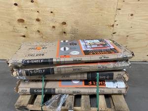 lot 90 image: MUSCLE RACK Lot of 5-  Black 5-Tier Heavy Duty Steel Garage Storage Shelving (48 in. W x 72 in. H x 24 in. D)