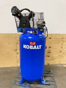 lot 3 image: KOBALT 80-Gallon Two Stage Electric Vertical Air Compressor (non-working)