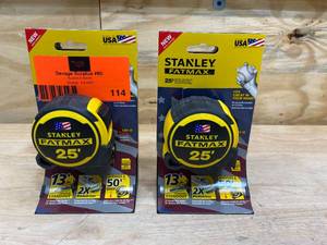 lot 114 image: STANLEY Lot of 2-  FATMAX 25 ft. Tape Measures