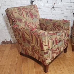 lot 27 image: Vibrant Pattern Armchairs
