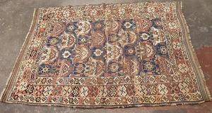 lot 42 image: Antique Oriental  Handwoven Wool Area Rug