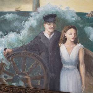 lot 44 image: Voyage of Life Framed Oil Painting
