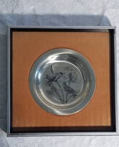 lot 59 image: Sterling Silver Franklin Mint Plates  Goldfinch and Wood Thrush
