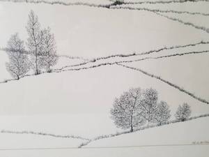 lot 82 image: Fantastic Print by Phyllis Rash Hughes- Winter Fields
