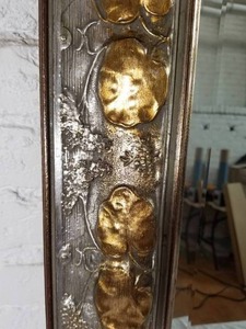 lot 19 image: Lotus Leaf Vintage Wall Mirror with Beveled Glass