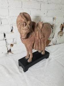 lot 7 image: Chinese Terra Cotta Tang Horse Sculpture, Signed