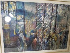 lot 74 image: Striking Jewish Fine Art Print by Yoram Raanan- Prayer