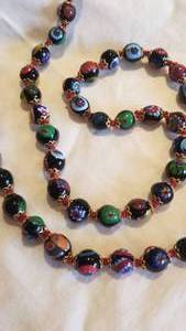 lot 109 image: Italian Mille Fiore Art Glass Bead Necklace