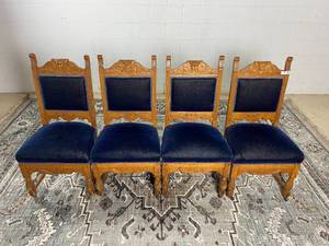 4 Rare Antique 1937 Hand-Carved Chairs (Valued $3500)