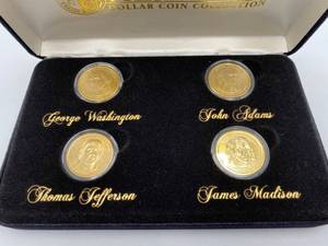 lot 048 image: Merrick Mint 24 KT Gold Plated Presidential Coin Collection