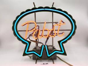 lot 053 image: Vintage Pabst Blue Ribbon Neon Sign, Working Condition (Valued $300)