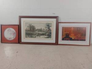 lot 253 image: Beautiful Custom Framed and Matted Art Prints