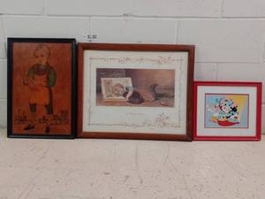 lot 260 image: Framed Childrens Art Prints