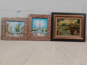 lot 261 image: Custom Framed Original Paintings
