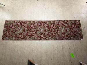 lot 390 image: 131 X 36 Burgundy Floral Runner Rug