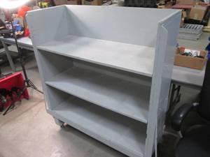 lot 11 image: Heavy Duty Painted Wood Rolling she...