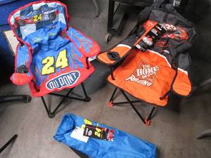 lot 21 image: Lot of 2 junior sized folding armch...