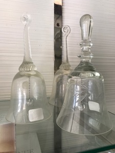 lot 53 image: Collectable Glass Bells (Lot of 3)