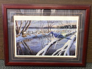 lot 66 image: River Rendezvous - Blue Jay by Jeff Renner - Signed Print - 24972553