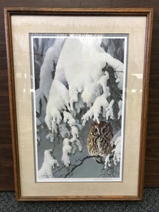 lot 69 image: Asleep in the Hemlock - Screech Owl by Robert Bateman - Signed Print - 477950