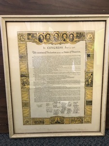 lot 80 image: Framed Print - The United States Declaration of Independance