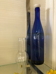 lot 96 image: Blue Oil Lamp