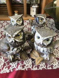 lot 112 image: Homco Owl Figurines (Lot of 4)