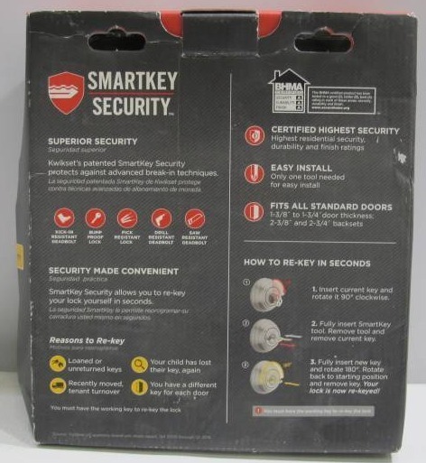 lot 6 image: Kwikset Juno Satin Nickel Exterior Entry Door Knob and Single Cylinder Deadbolt Combo Pack