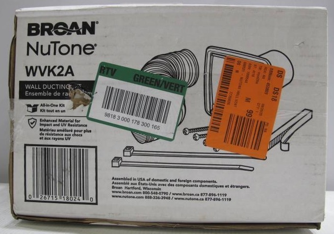 lot 13 image: Broan-NuTone WVK2A Wall Ducting Kit