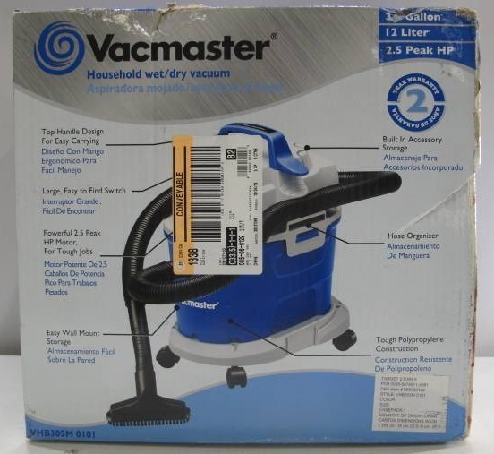 lot 33 image: Vacmaster 3.2 Gallon WetDry Shop Vac Vacuum