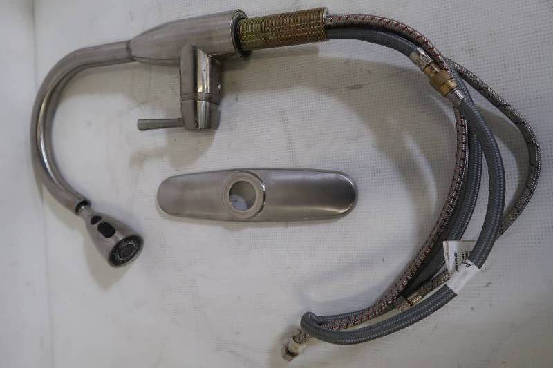 lot 50 image: American Standard Fairbury Single-Handle Pull-Down Sprayer Kitchen Faucet in Stainless Steel