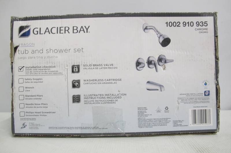 lot 68 image: Glacier Bay Aragon 3-Handle 1-Spray Tub and Shower Faucet in Chrome (Valve Included)
