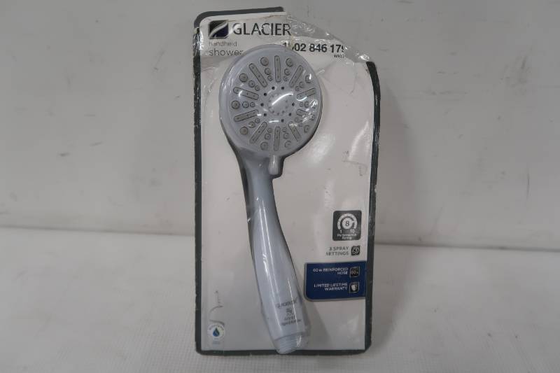 Glacier Bay 3-Spray 3.3 in. Single Wall Mount Handheld Adjustable Shower Head in White
