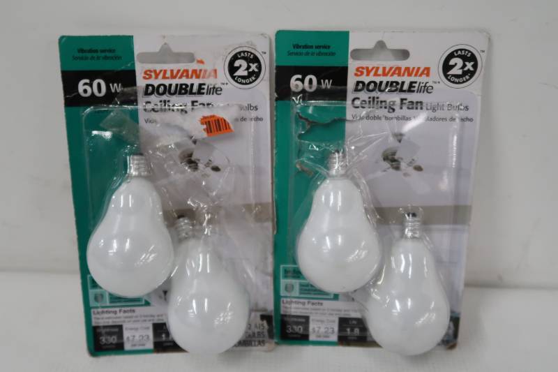 lot 86 image: Sylvania 60-Watt Double Life A15 Incandescent Light Bulb (2-Pack) - Set of 2