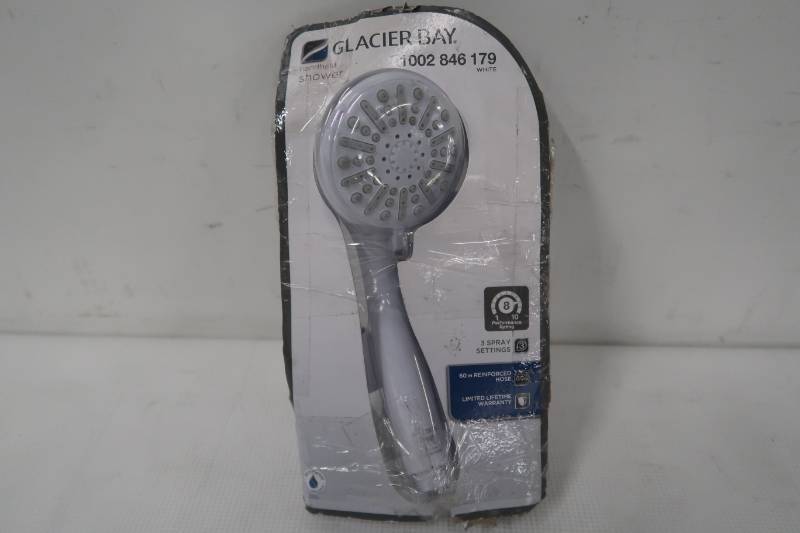 lot 95 image: Glacier Bay 3-Spray 3.3 in. Single Wall Mount Handheld Adjustable Shower Head in White