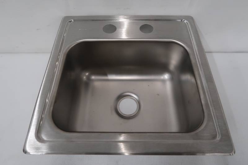 lot 46 image: Elkay 20 Gauge Stainless Steel 15 in. 2-Hole Drop-in Bar Sink