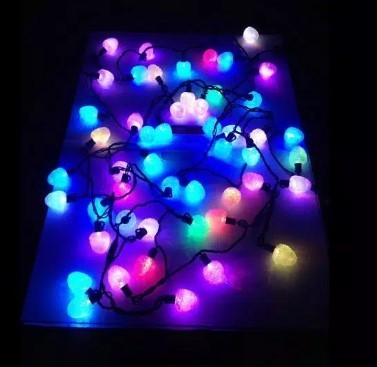 lot 141 image: HoliScapes 50-Count Sugar Coated LED Gumdrop Multi-Colored Christmas Light Strand